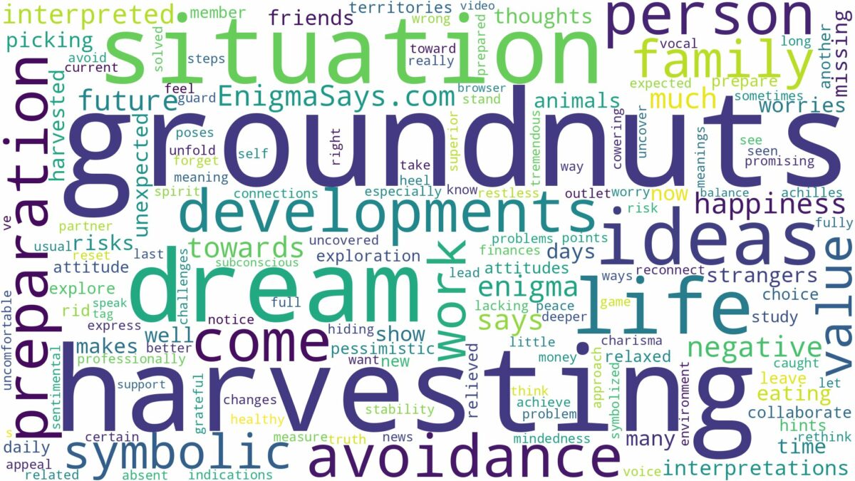 dream of harvesting groundnuts and related dreams with their meanings in a word cloud