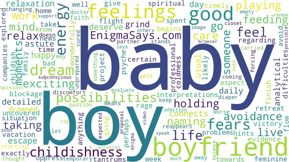 dreaming of having a baby boy with your boyfriend and related dreams with their meanings in a word cloud