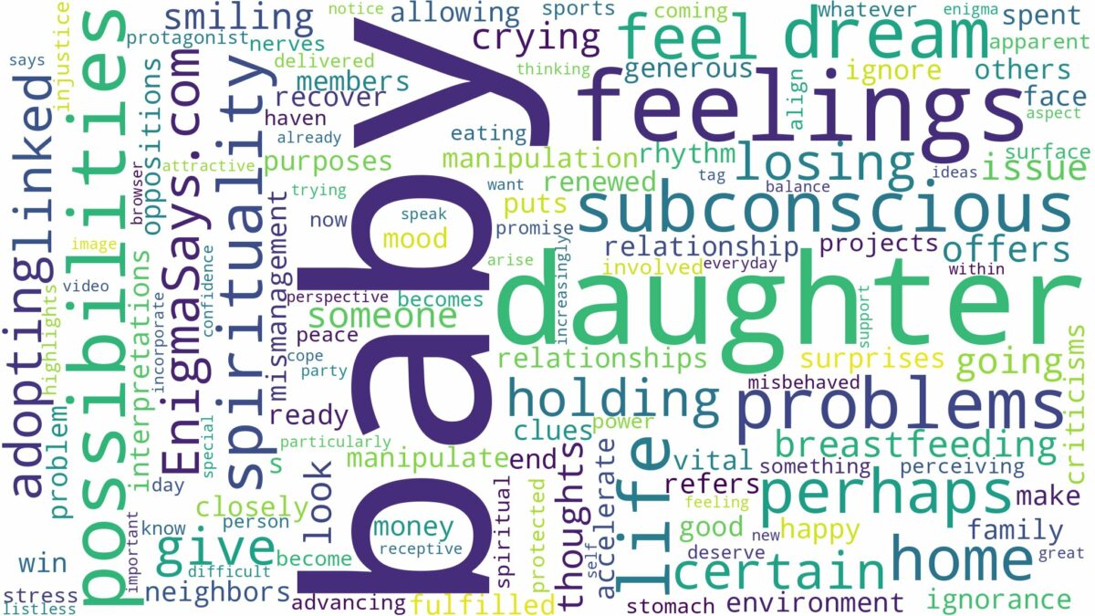 dreaming of having a baby daughter and related dreams with their meanings in a word cloud