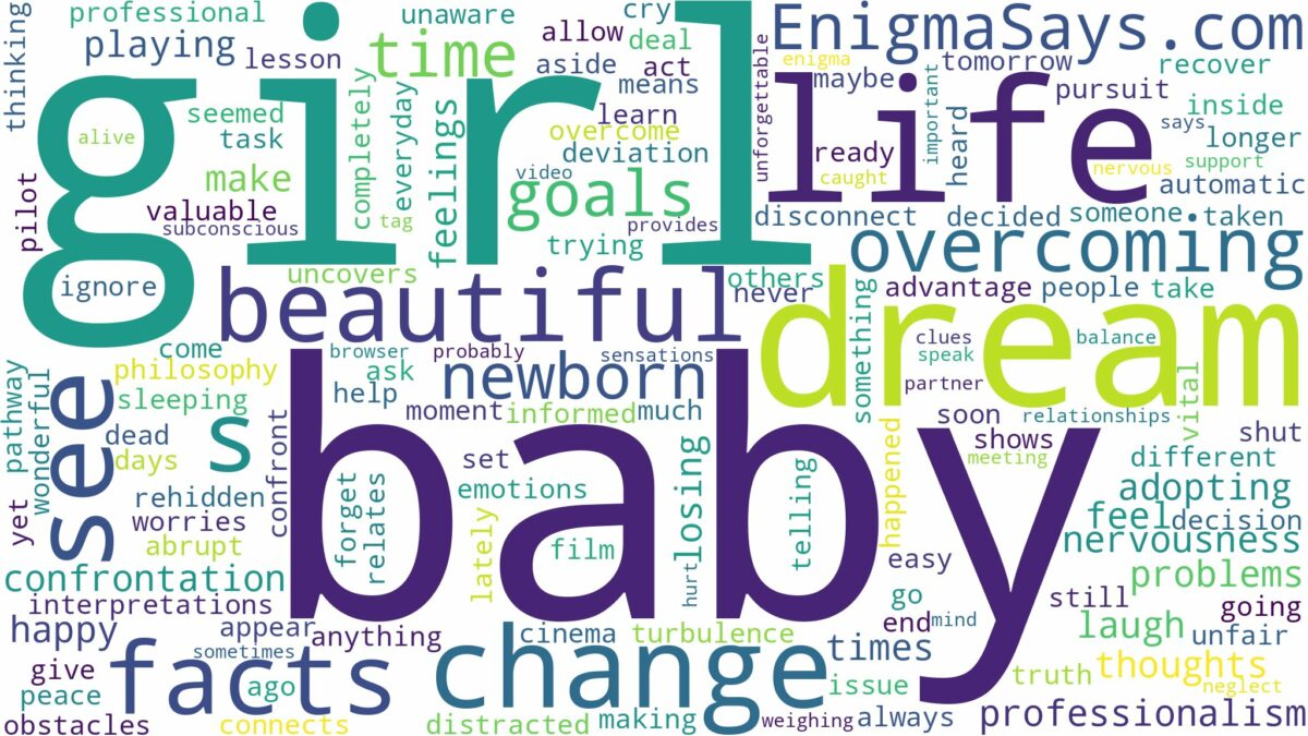 dreaming of having a beautiful baby girl and related dreams with their meanings in a word cloud