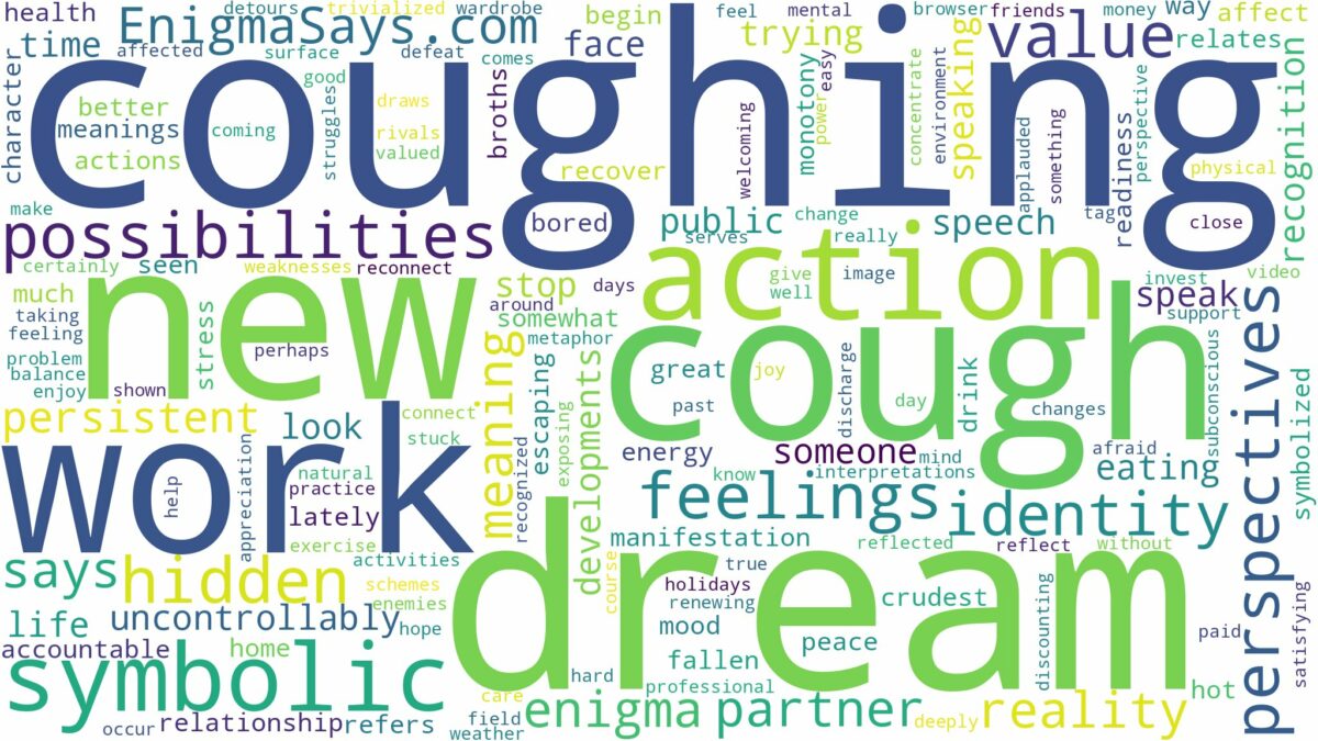 dream of having a cough and related dreams with their meanings in a word cloud