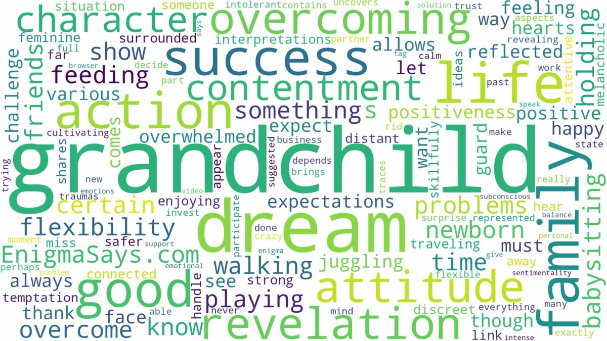 dream of having a grandchild and related dreams with their meanings in a word cloud