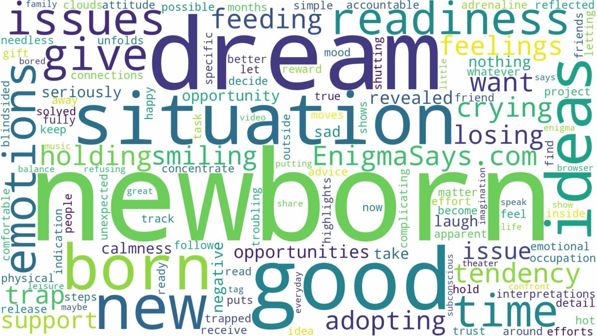 dreaming of having a new born and related dreams with their meanings in a word cloud