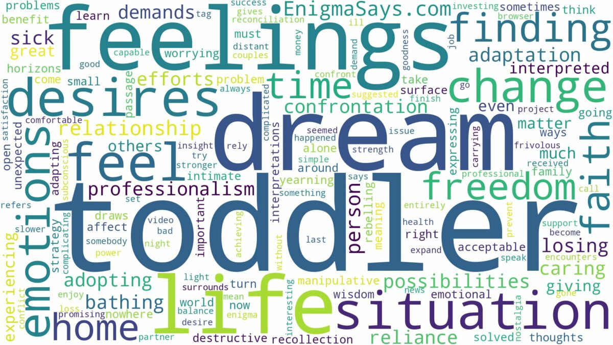 dream of having a toddler and related dreams with their meanings in a word cloud