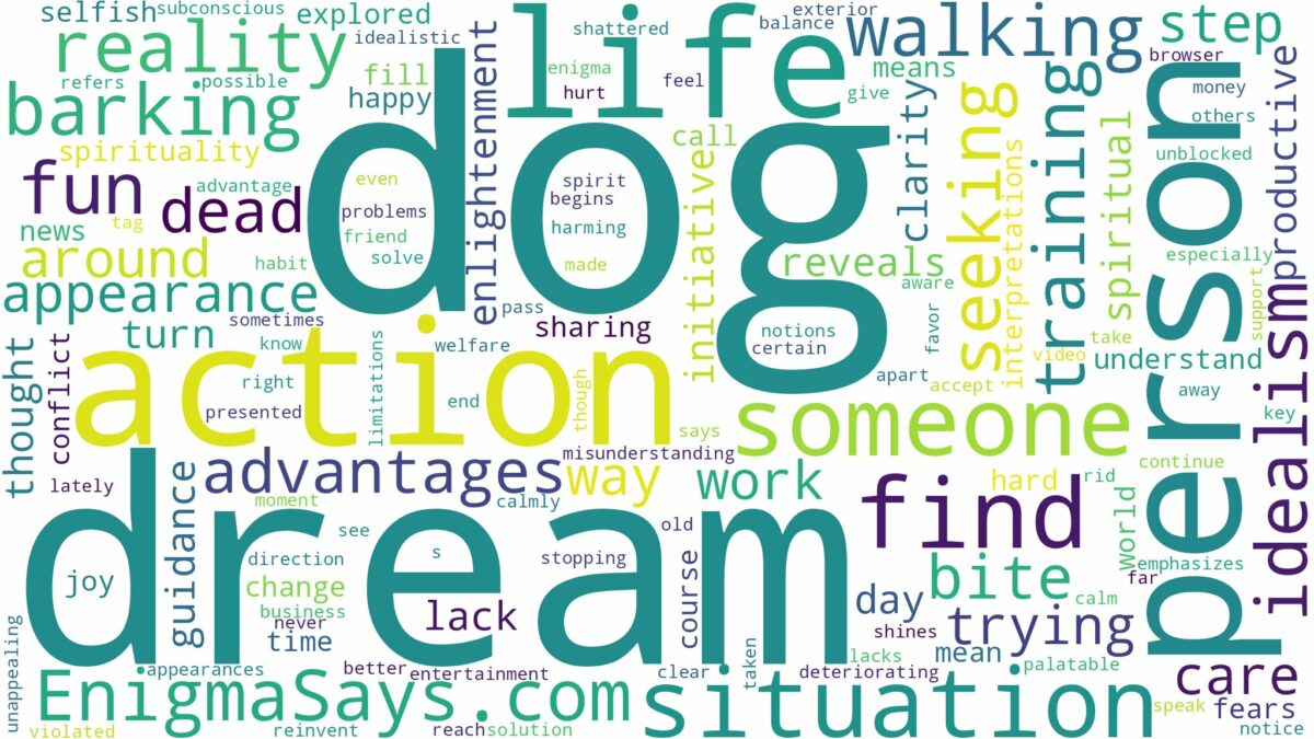 dream of having dog and related dreams with their meanings in a word cloud