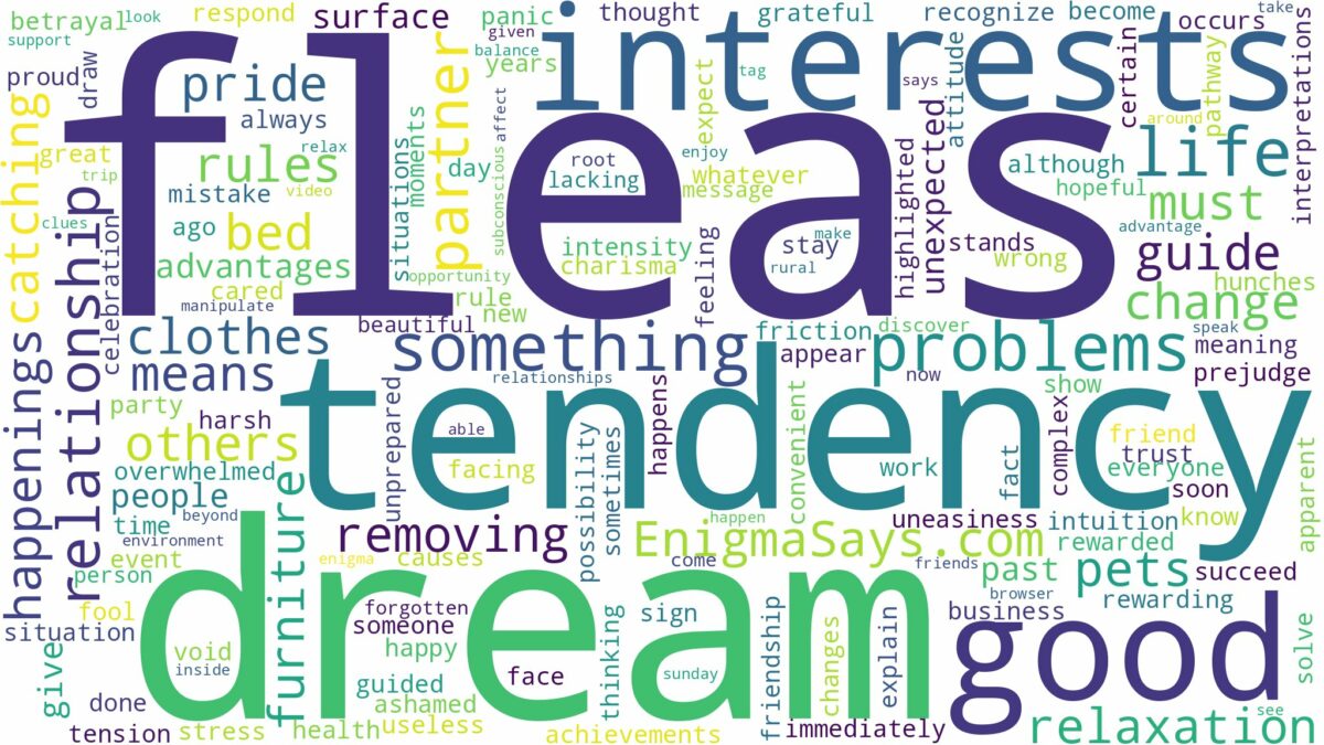 dream of having fleas and related dreams with their meanings in a word cloud