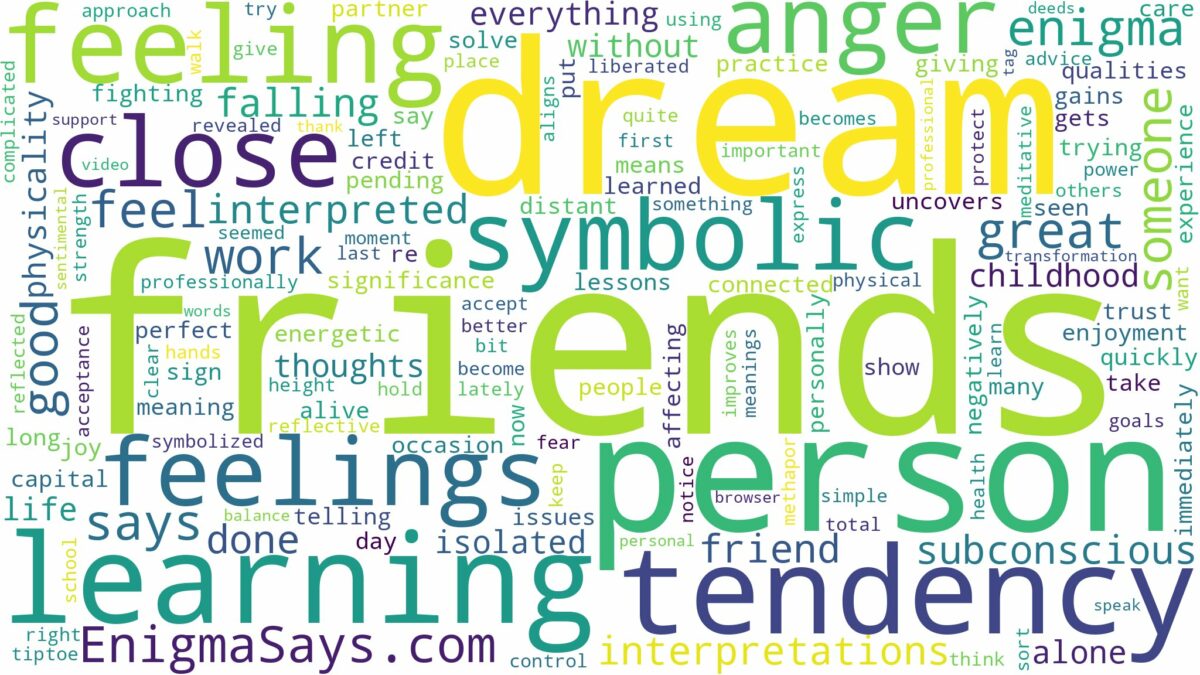 dream of having friends and related dreams with their meanings in a word cloud