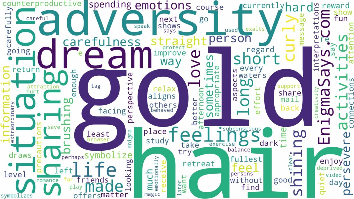 dreaming of having gold hair and related dreams with their meanings in a word cloud