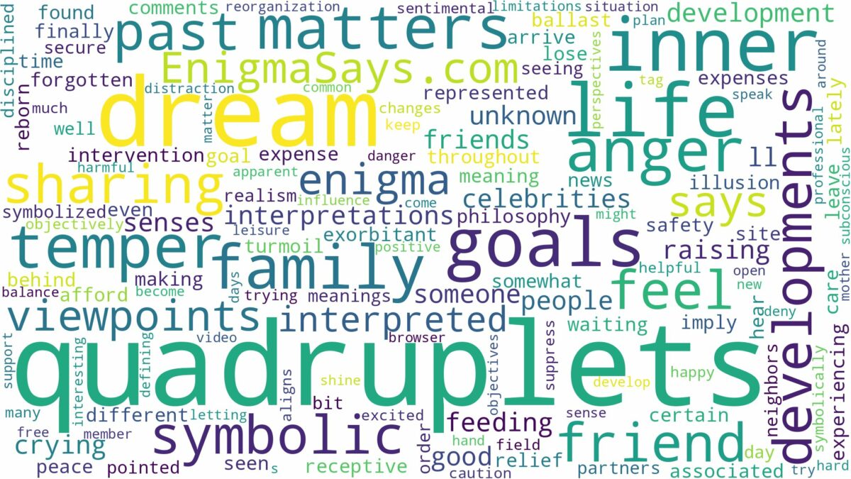 dream of having quadruplets and related dreams with their meanings in a word cloud