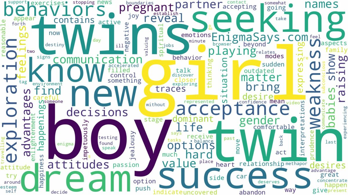 dreaming of having twins boy and girl and related dreams with their meanings in a word cloud