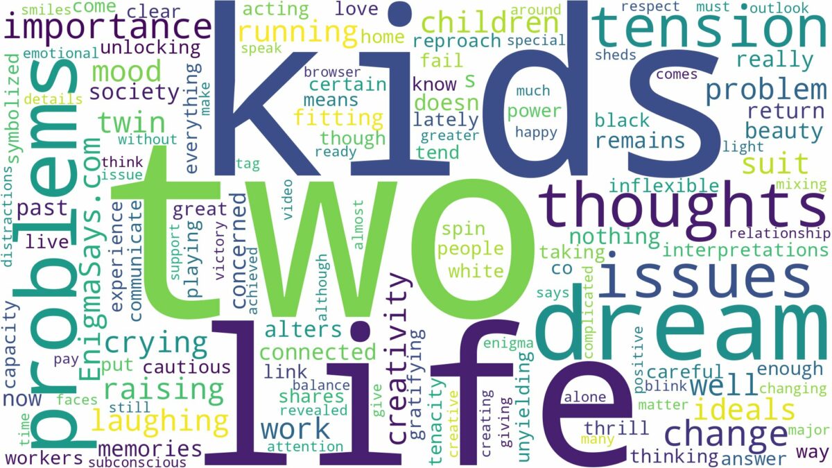 dreaming of having two kids and related dreams with their meanings in a word cloud