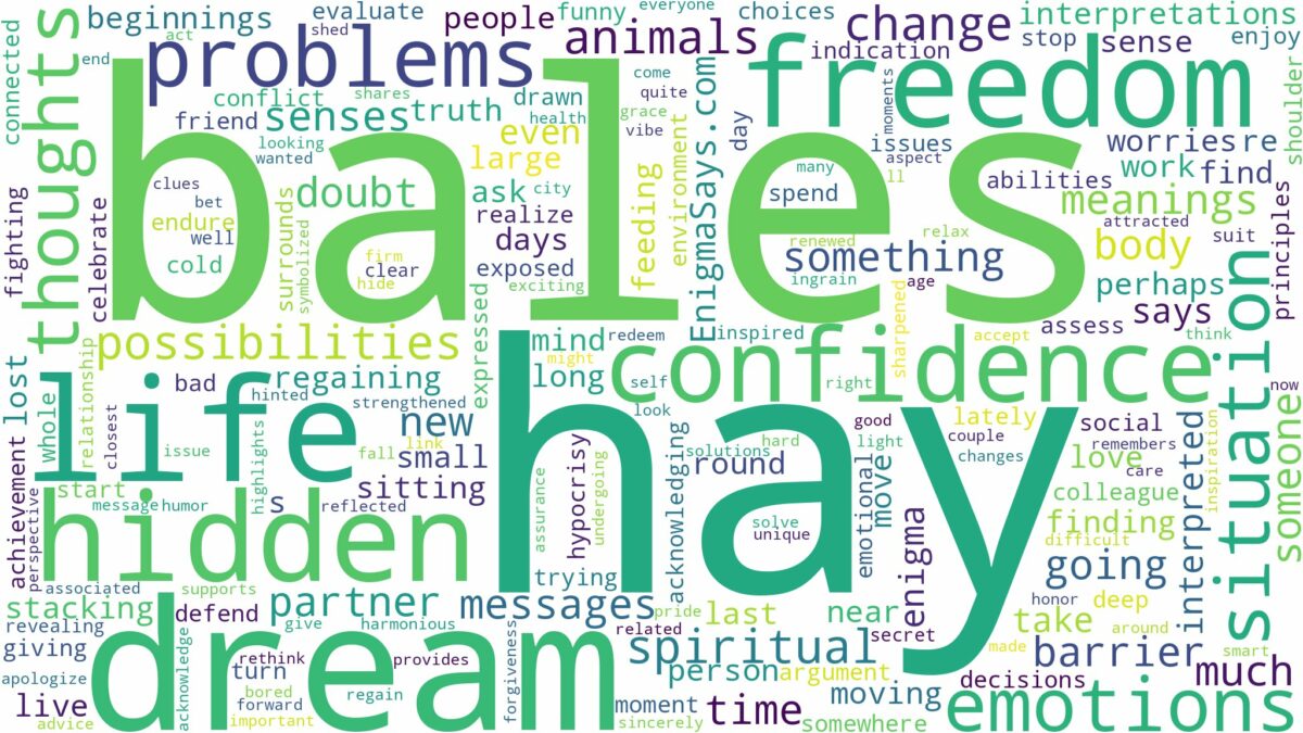 dream about hay bales and related dreams with their meanings in a word cloud