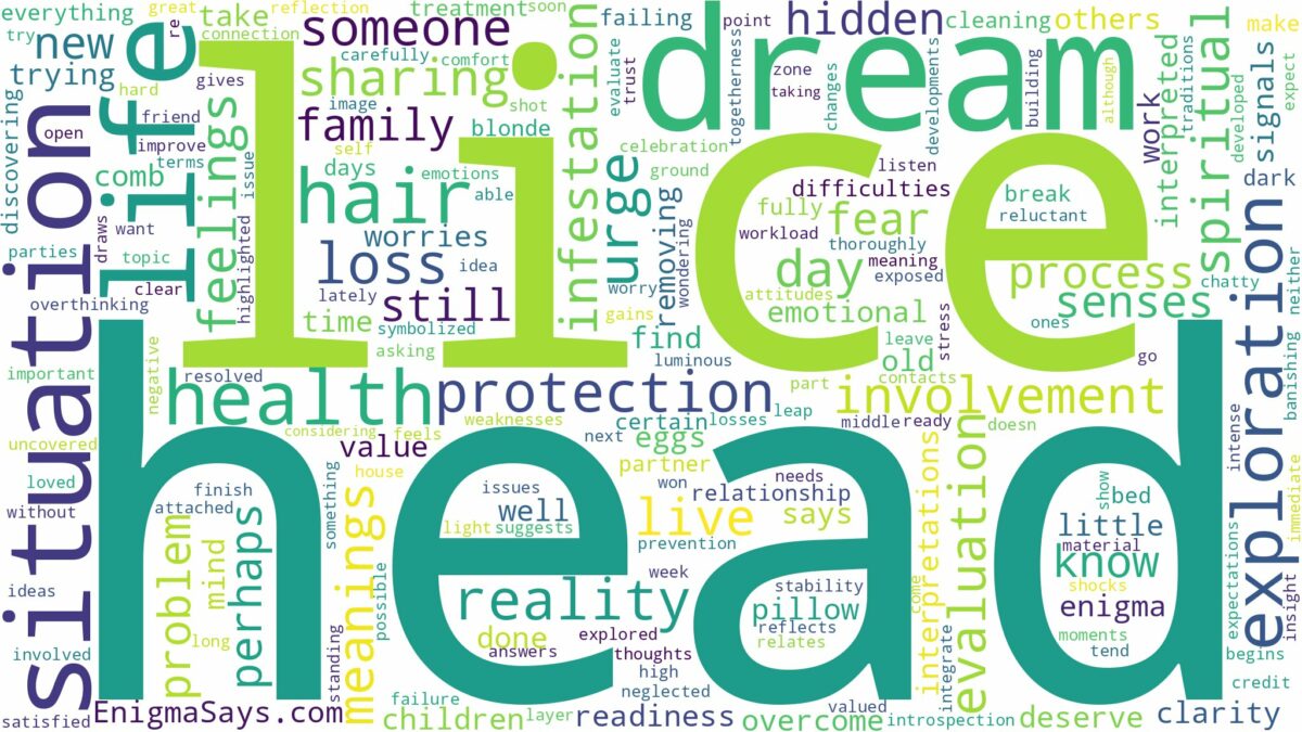 dream about head lice and related dreams with their meanings in a word cloud