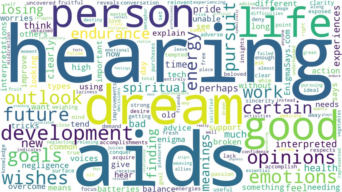 dream of hearing aids and related dreams with their meanings in a word cloud