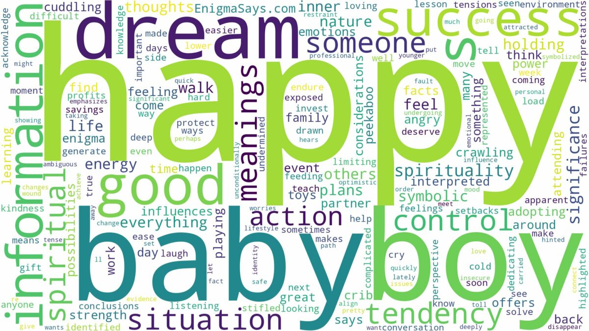 dream about a happy baby boy and related dreams with their meanings in a word cloud