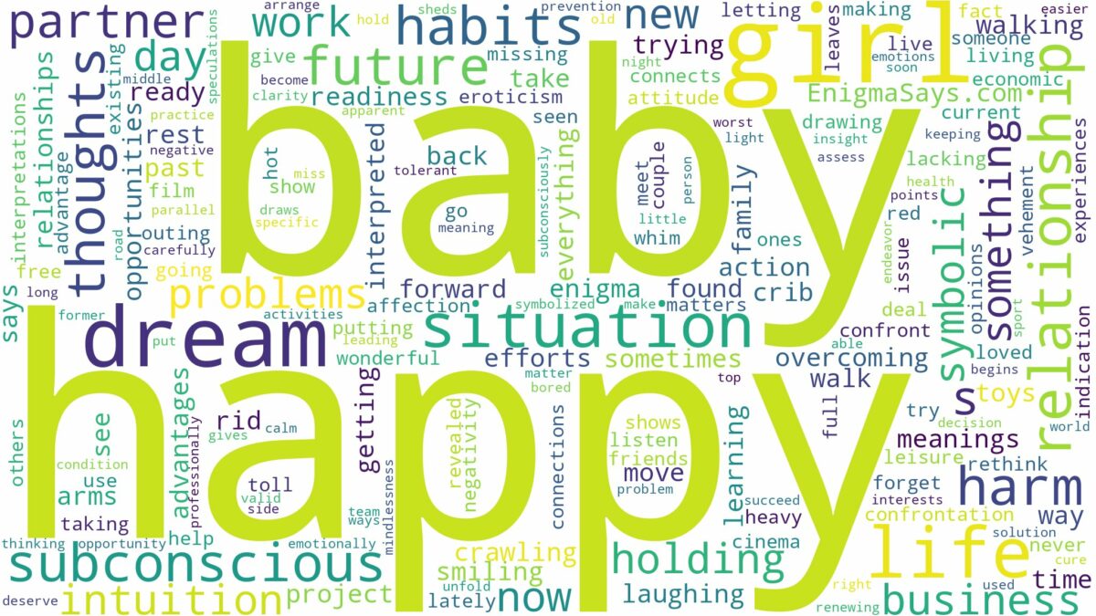 dream about a happy baby girl and related dreams with their meanings in a word cloud