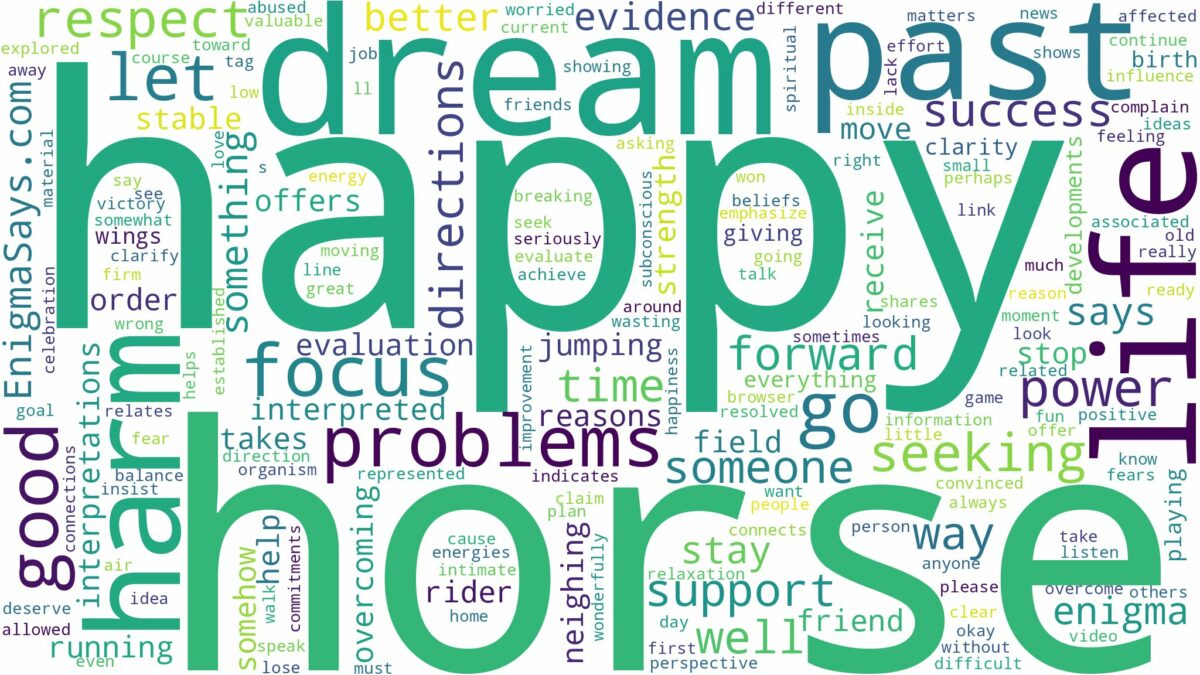 dream about a happy horse and related dreams with their meanings in a word cloud