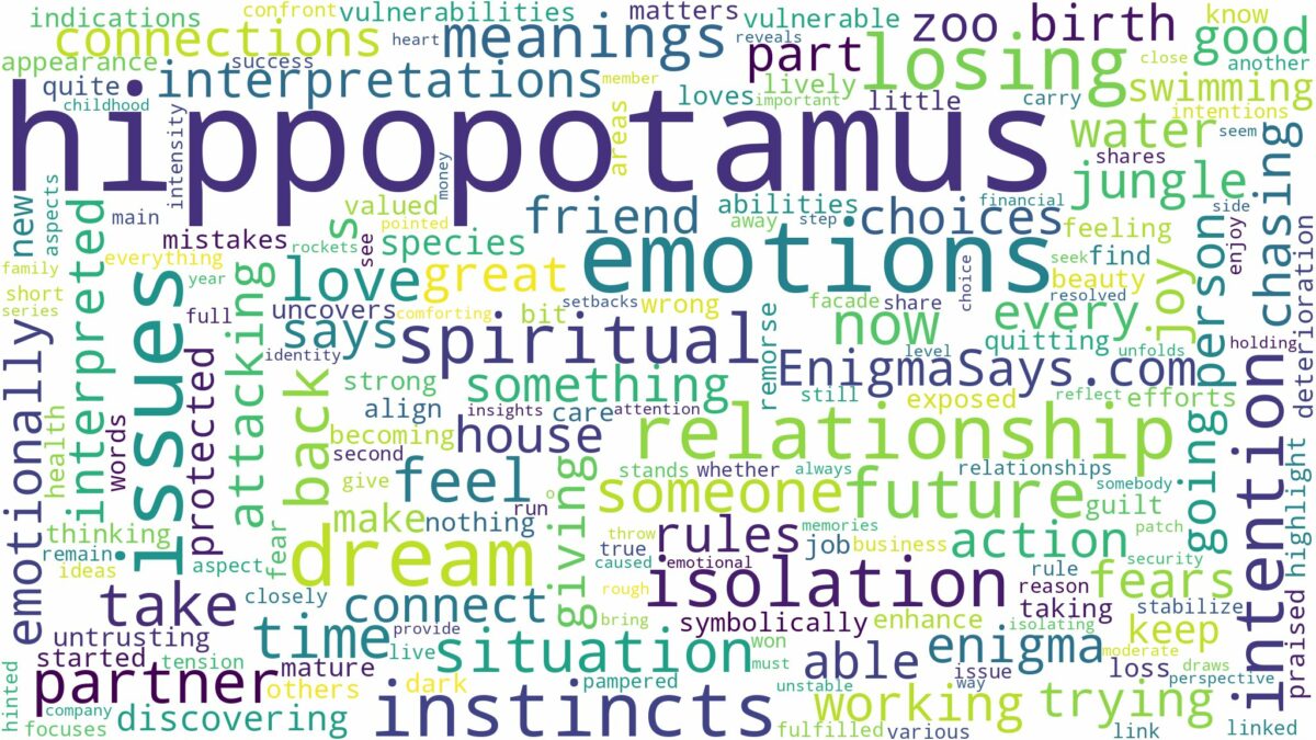 dreams about hippopotamus and related dreams with their meanings in a word cloud