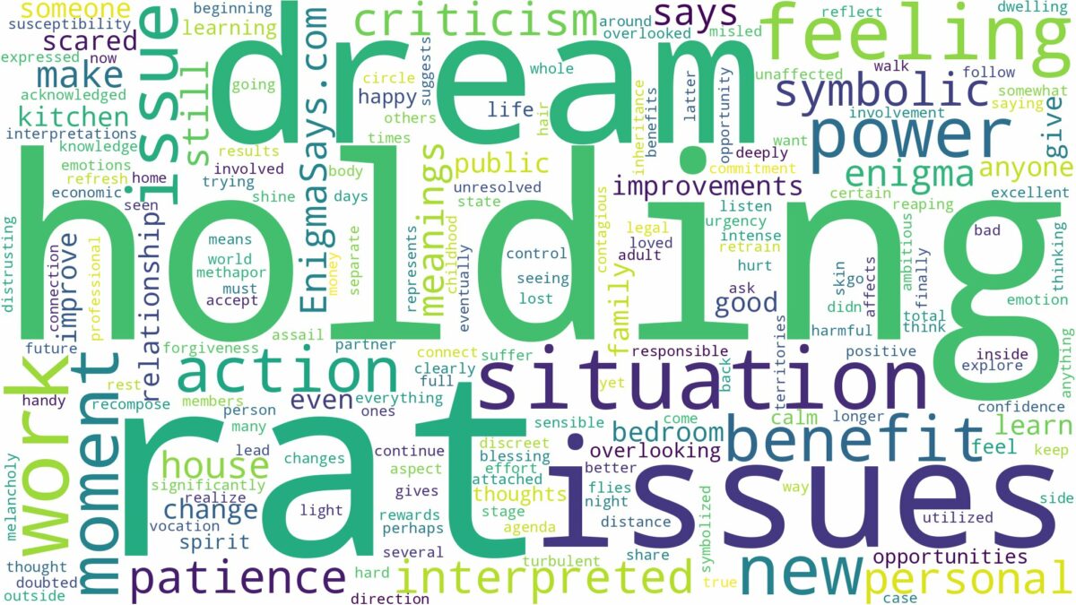 dream of holding a rat and related dreams with their meanings in a word cloud