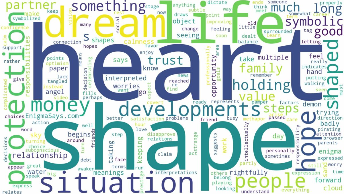 dream about a heart shape and related dreams with their meanings in a word cloud