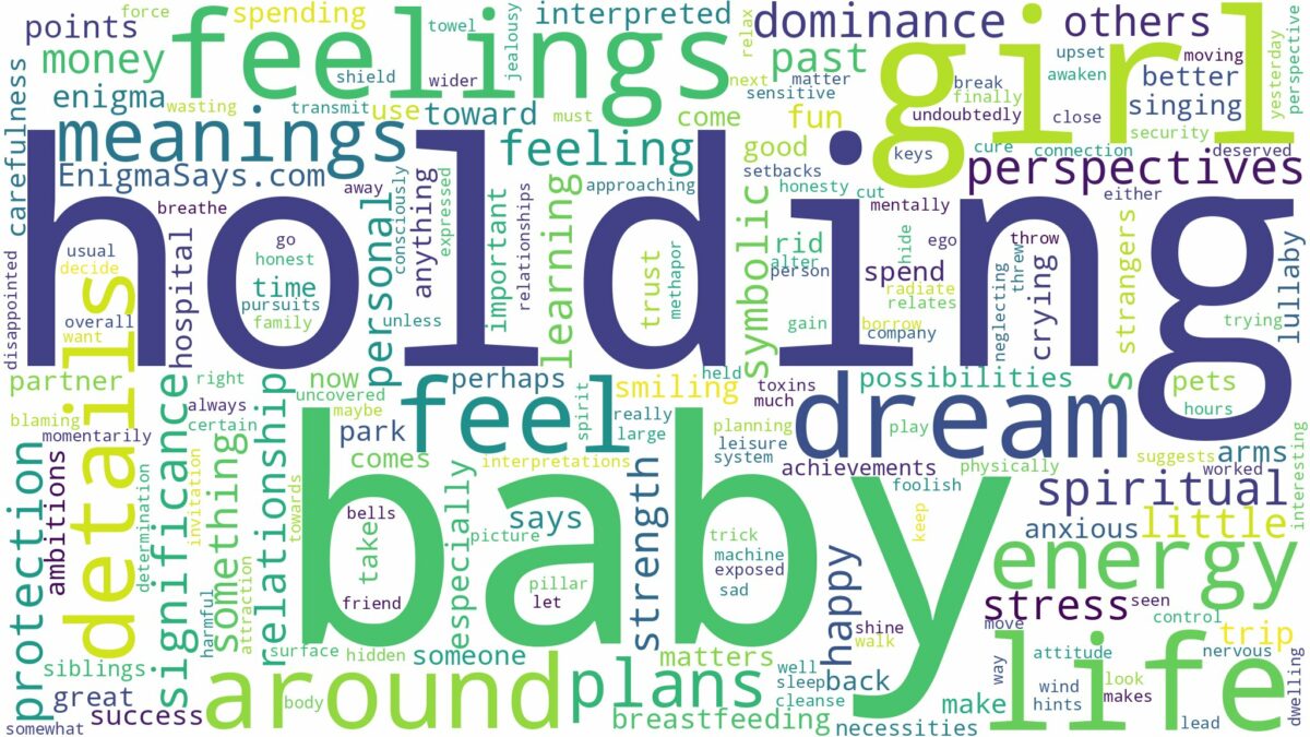 dreaming of holding baby girl and related dreams with their meanings in a word cloud