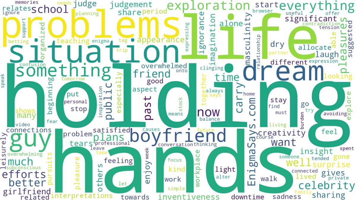 dreaming of holding hands with a guy and related dreams with their meanings in a word cloud