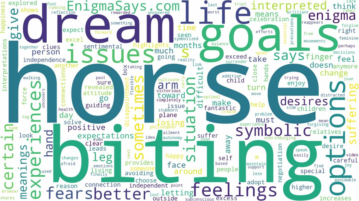 dreaming of horse biting you and related dreams with their meanings in a word cloud