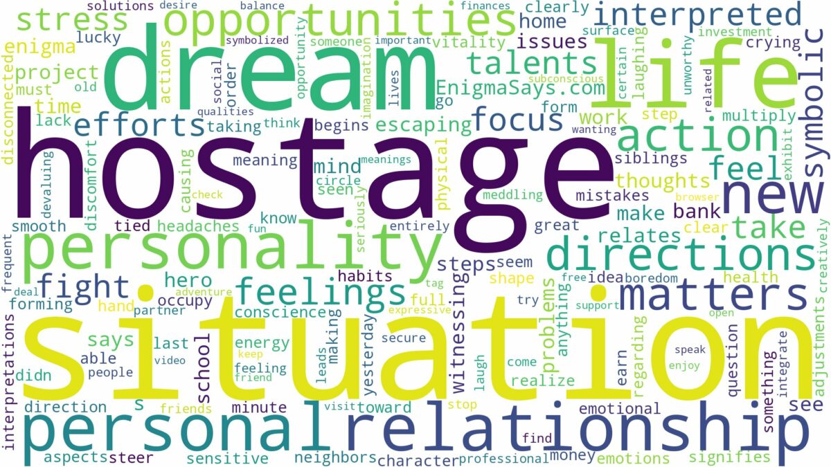 dream about hostage situation and related dreams with their meanings in a word cloud