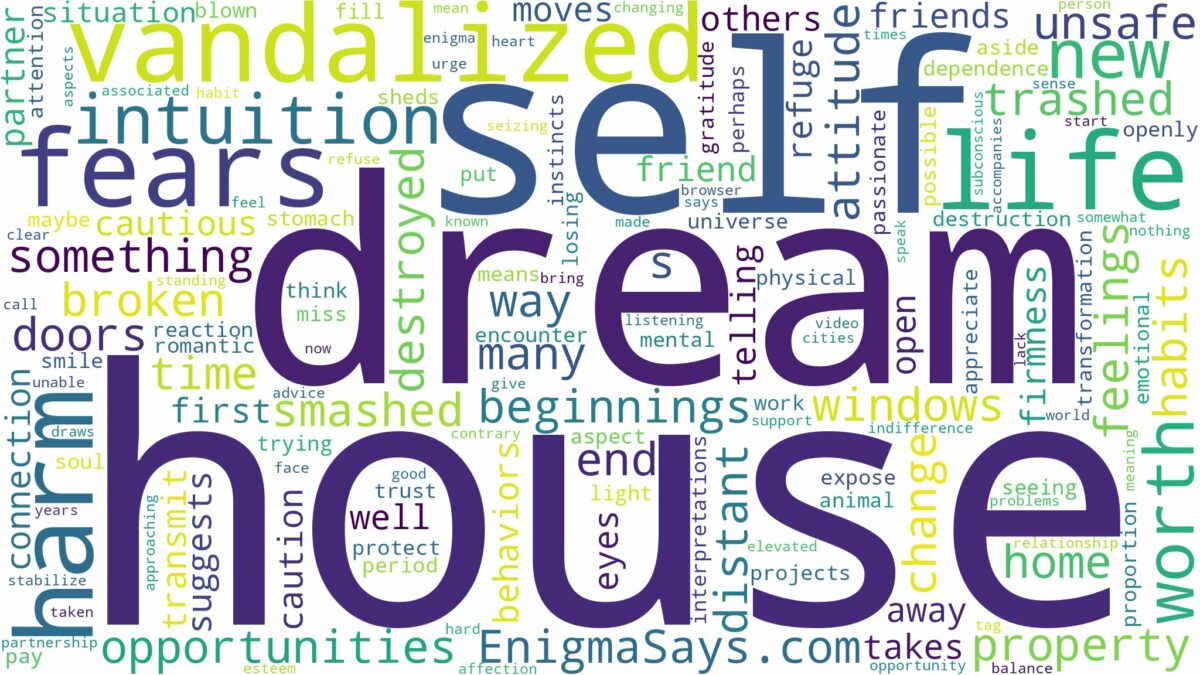 dreaming about house being vandalized and related dreams with their meanings in a word cloud