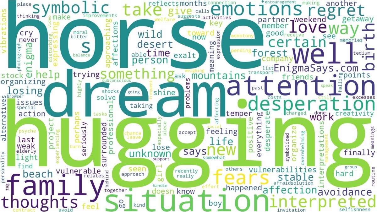 dream of hugging a horse and related dreams with their meanings in a word cloud