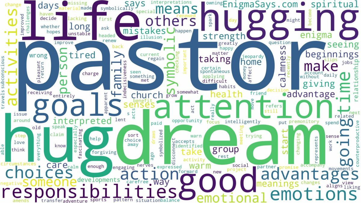 dream of hugging a pastor and related dreams with their meanings in a word cloud