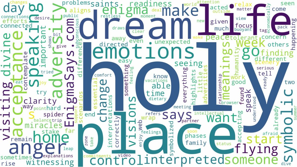 dream about a holy place and related dreams with their meanings in a word cloud