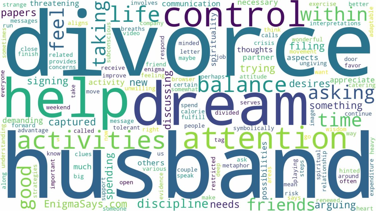 dreaming about husband asking for divorce and related dreams with their meanings in a word cloud