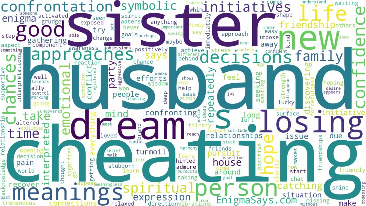 dreaming about husband cheating with sister and related dreams with their meanings in a word cloud