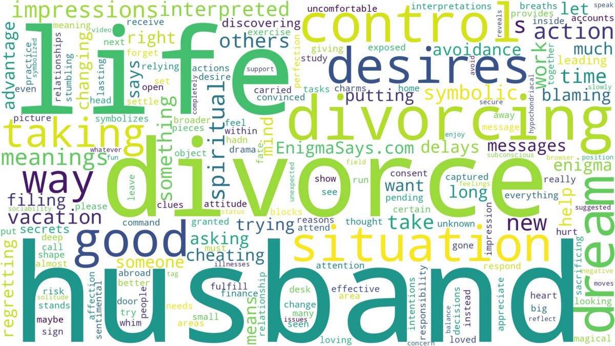 dreaming of husband divorcing you and related dreams with their meanings in a word cloud