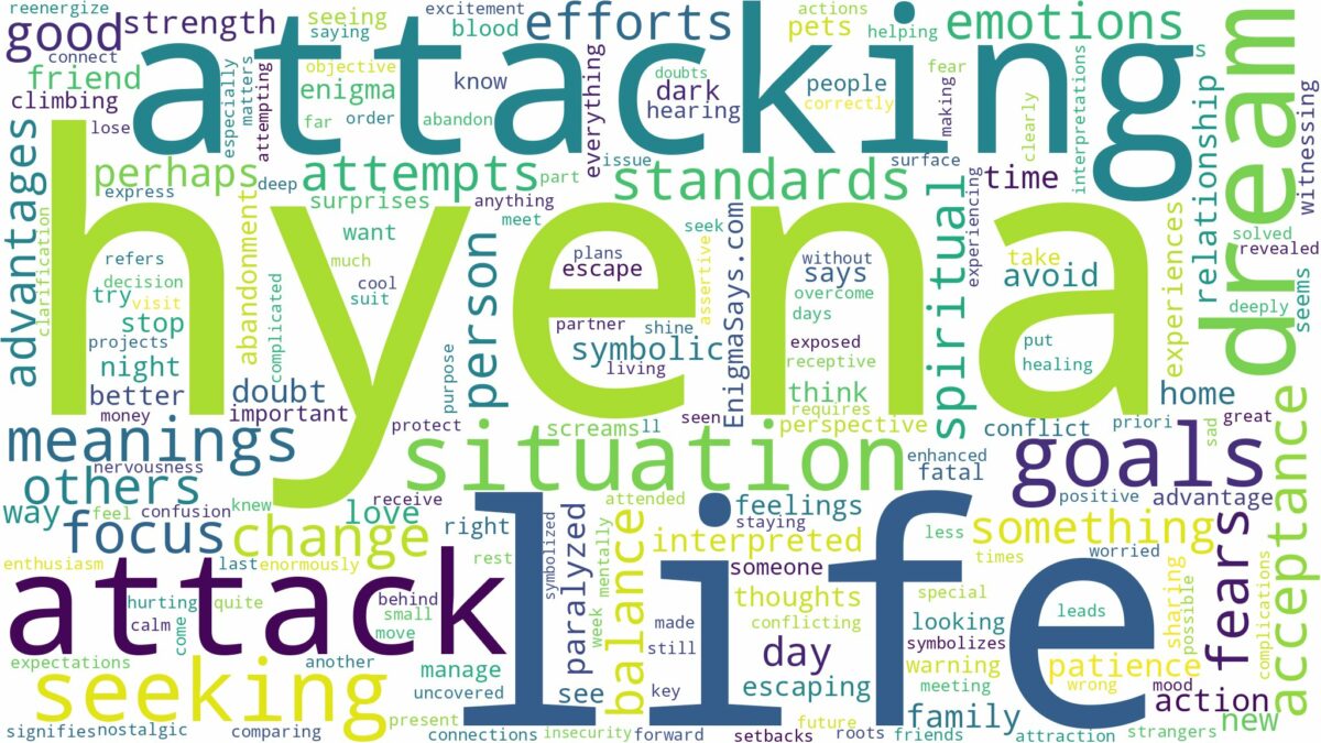 dreaming of hyena attacking you and related dreams with their meanings in a word cloud