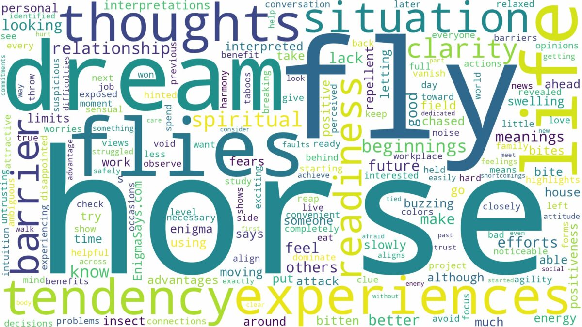 dream about a horse fly and related dreams with their meanings in a word cloud