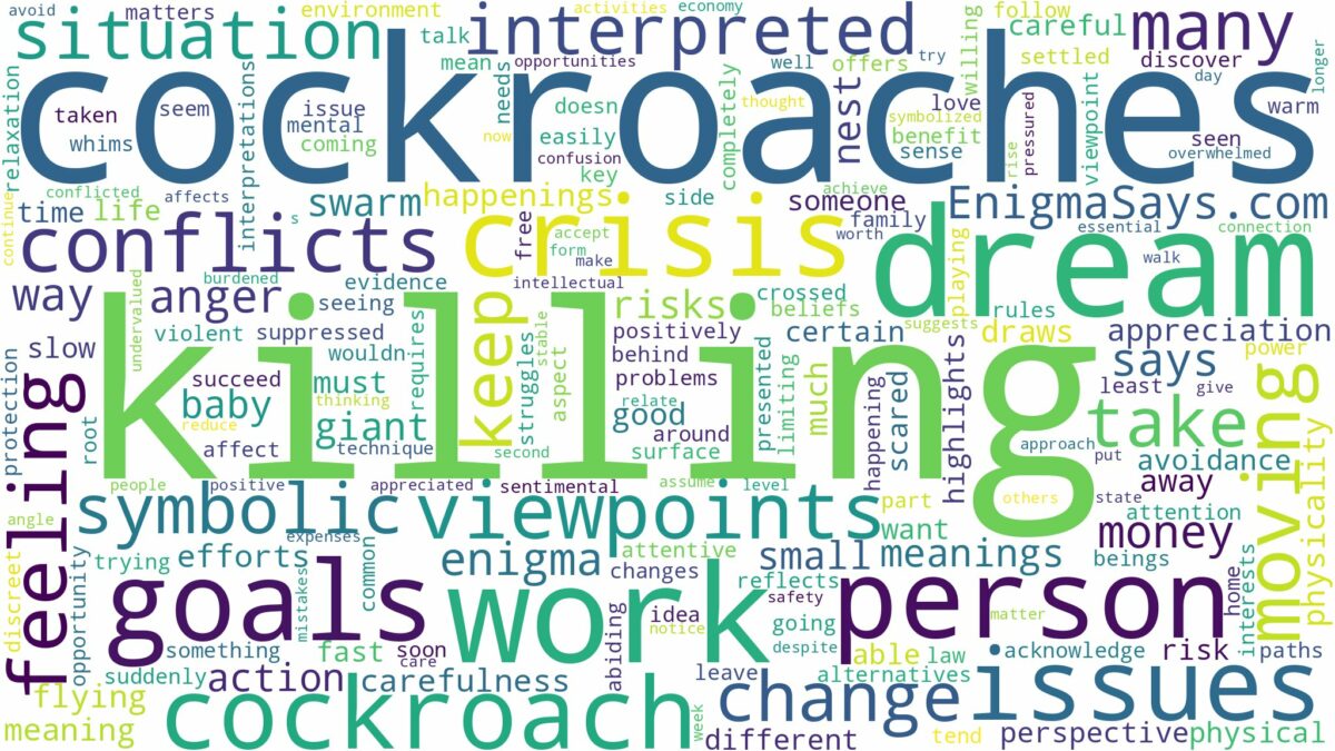 dream of killing a cockroach and related dreams with their meanings in a word cloud