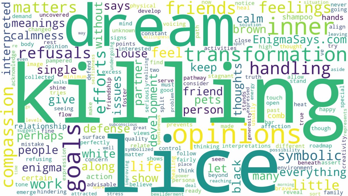 dream of killing lice and related dreams with their meanings in a word cloud