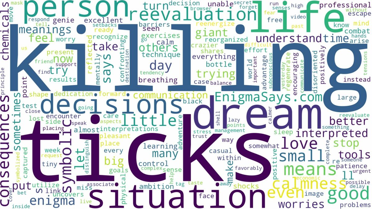 dream of killing ticks and related dreams with their meanings in a word cloud