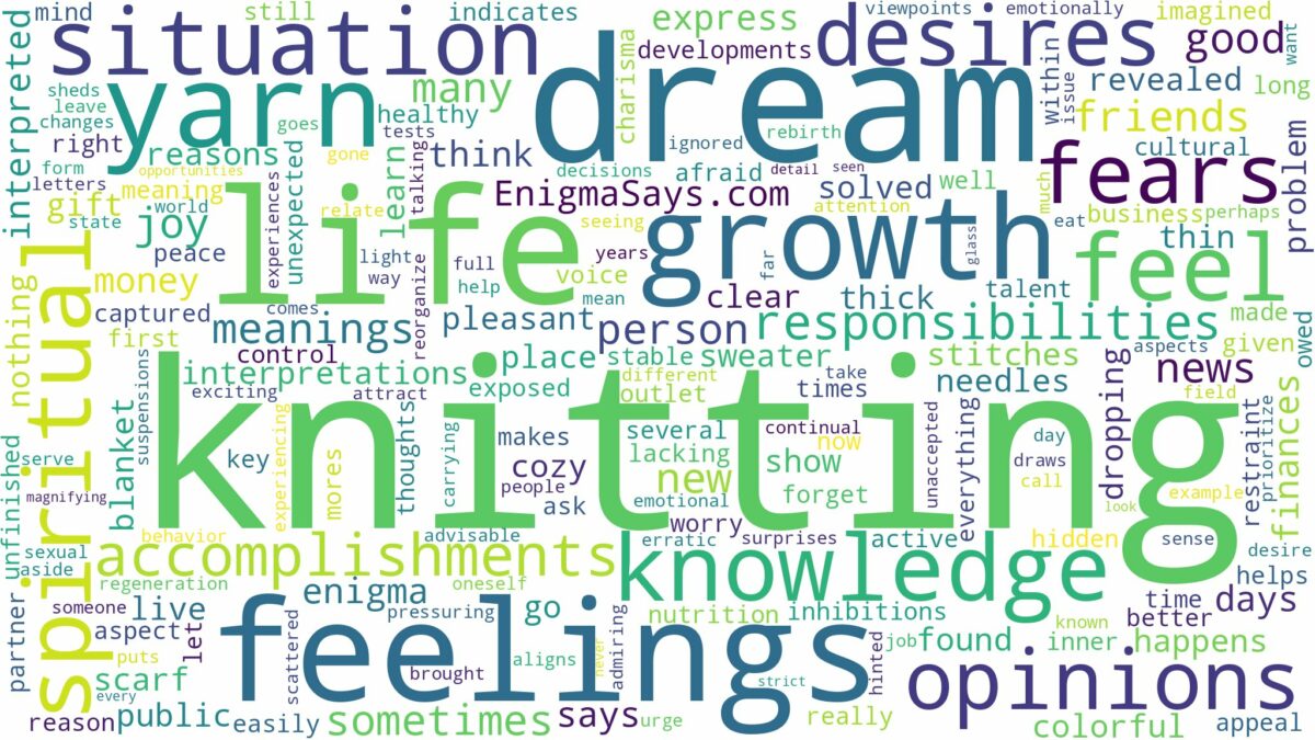 dream of knitting and related dreams with their meanings in a word cloud