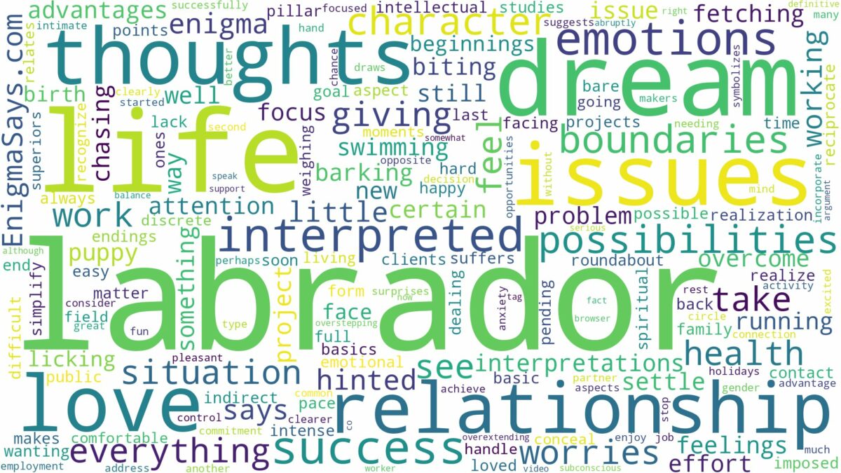 dream about labrador and related dreams with their meanings in a word cloud