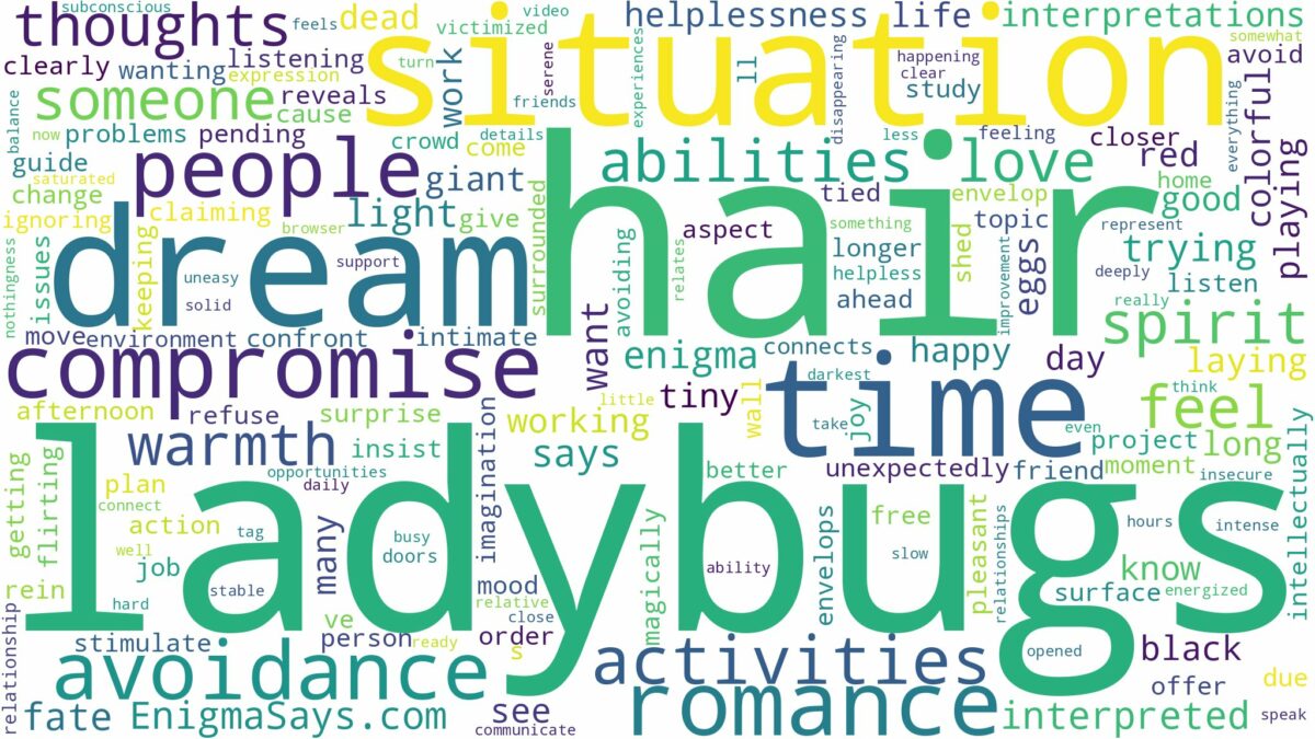 dreams about ladybugs in hair and related dreams with their meanings in a word cloud