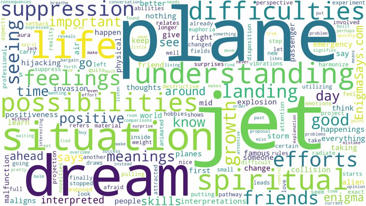 dream about a jet plane and related dreams with their meanings in a word cloud