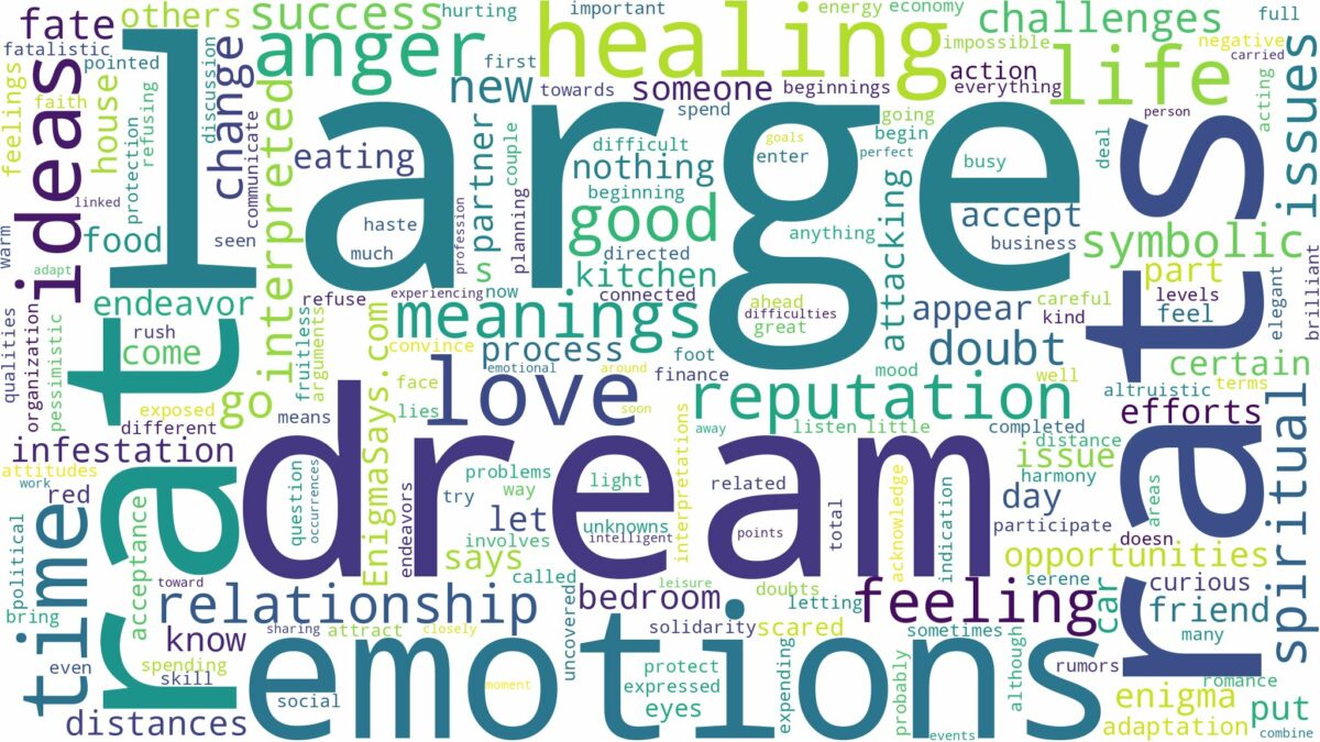 dream about large rats and related dreams with their meanings in a word cloud