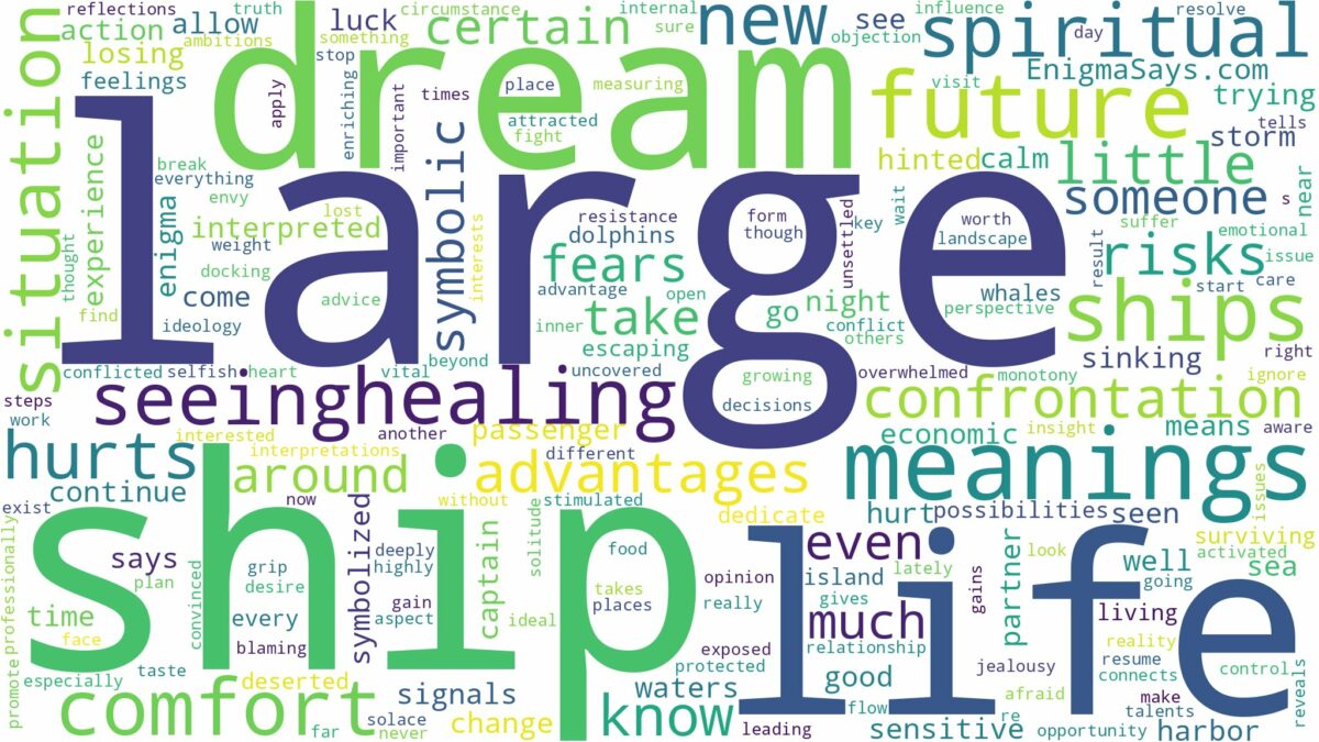 dream about large ships and related dreams with their meanings in a word cloud