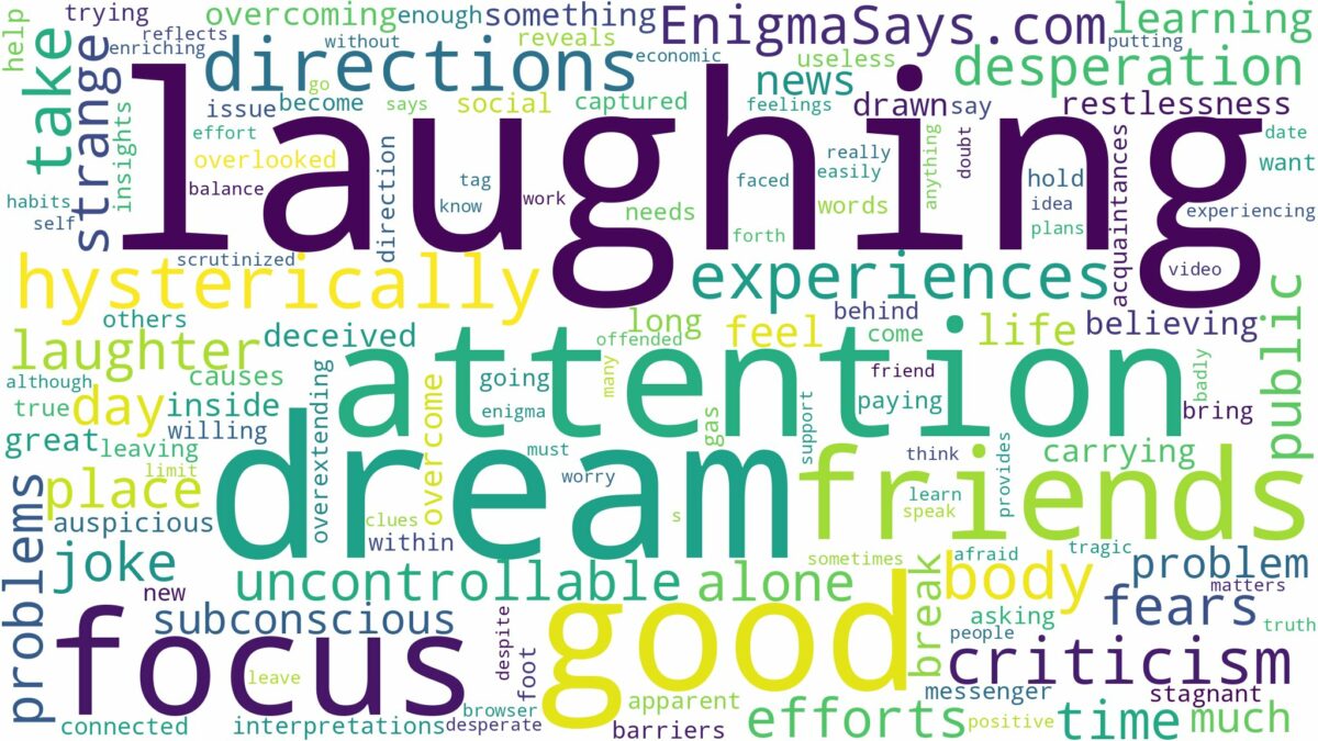 dream of laughing hysterically and related dreams with their meanings in a word cloud