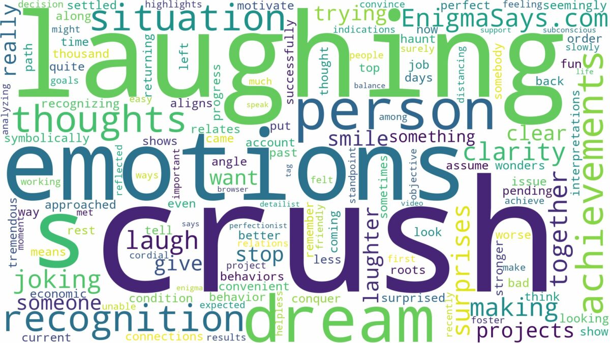 dreaming of laughing with your crush and related dreams with their meanings in a word cloud