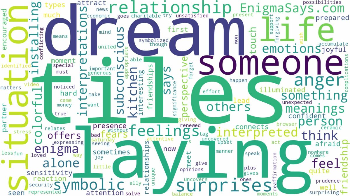 dream of laying tiles and related dreams with their meanings in a word cloud