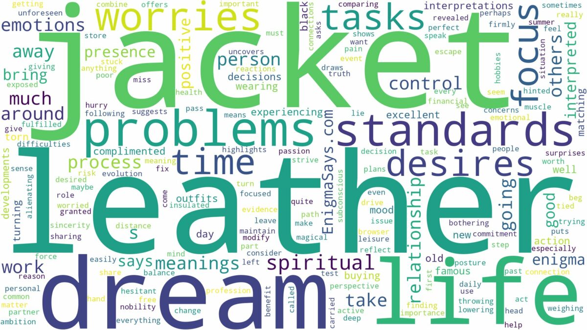 dream about leather jacket and related dreams with their meanings in a word cloud